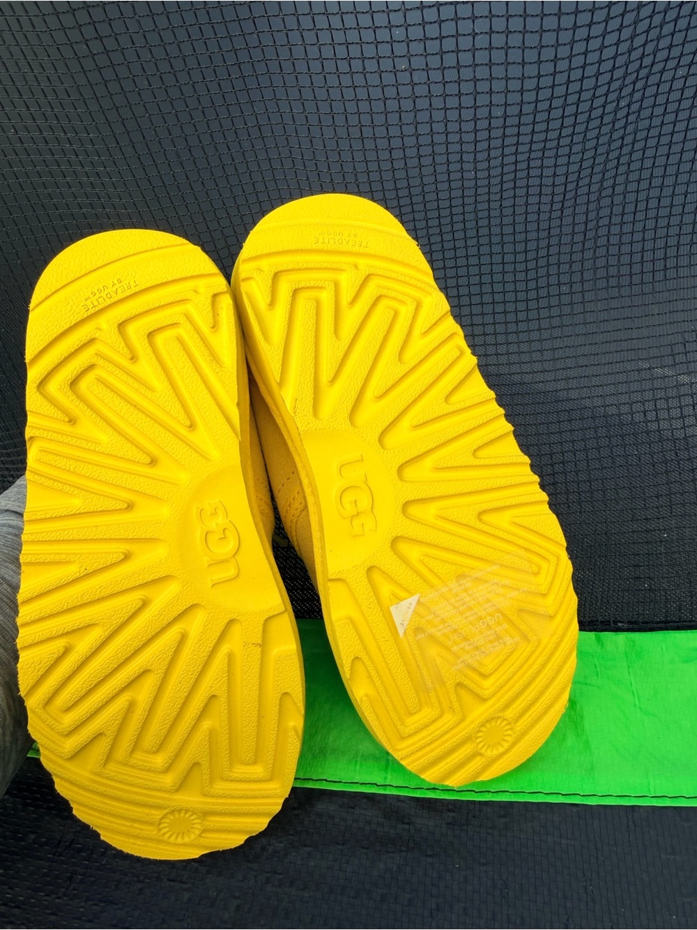 UGG Bright Yellow Kids Suede Lace-Up Boots - Picture 6 of 6